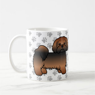 Caneca De Café Cachorro de Cartoons de Lhasa Apso Vermelho