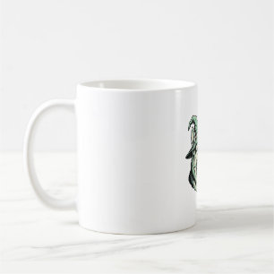 Caneca De Café Cachorro de Chapéu de Bruxa Gravura Vintage Humor
