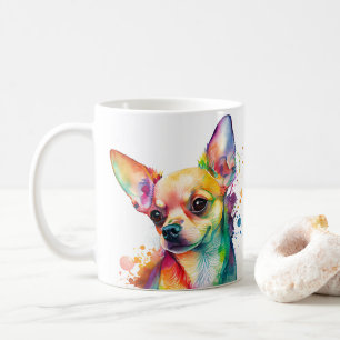 Caneca De Café Cachorro de Chihuahua Colorida Coffee Mug, Copa