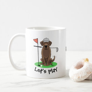 Caneca De Café Cachorro de chocolate Labrador de golfe - Cachorro