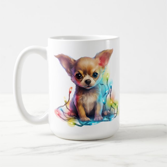 CANECA DE CAFÉ CACHORRO DE CHRISTMAS CHIHUAHUA ADORÁVEL (Esquerda)