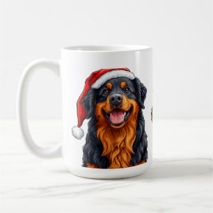 Caneca De Café Cachorro de Desenho Animado Alegre Usando um Chapé