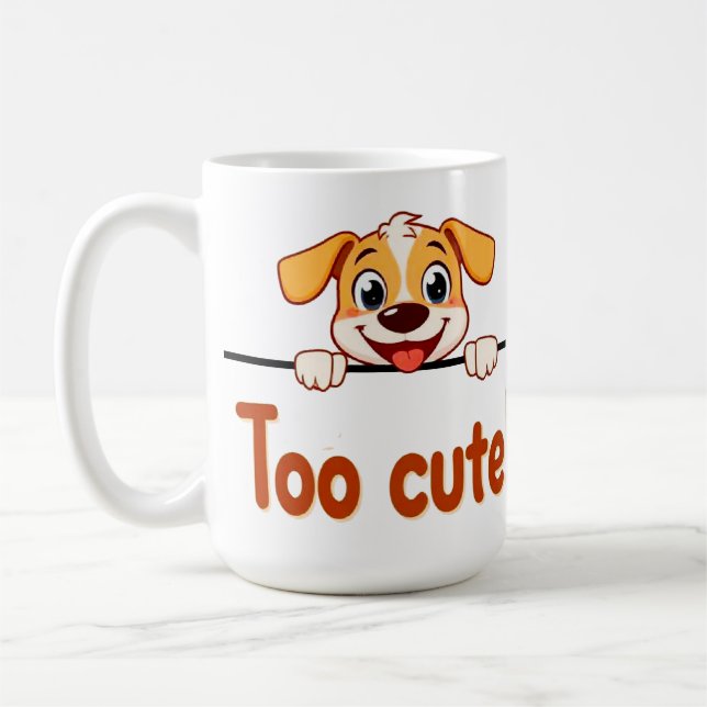 Caneca De Café Cachorro de Desenho Animado com Texto Atraente (Esquerda)