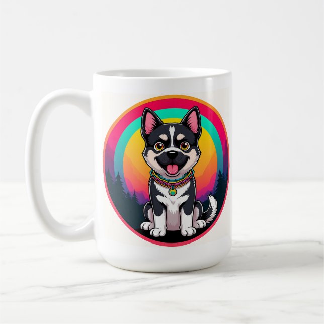 Caneca De Café Cachorro de Desenho Animado Divertido (Esquerda)