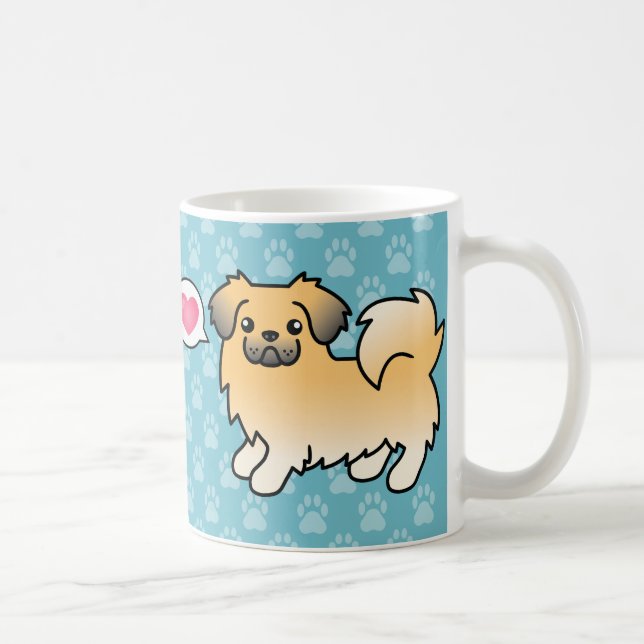Caneca De Café Cachorro de desenho animado Fawn Sable Tibetan Spa (Direita)