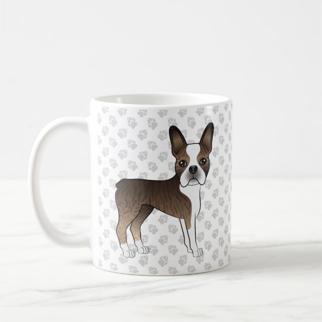 Caneca De Café Cachorro de desenho animado fofo do Boston Terrier (Esquerda)