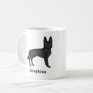 Caneca De Café Cachorro de desenho animado Pastor Alemão preto co
