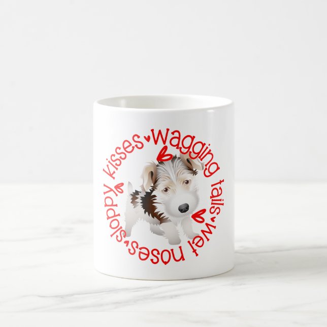 Caneca De Café Cachorro de Fox Terrier com Fio Cachorro, beijos d (Centro)