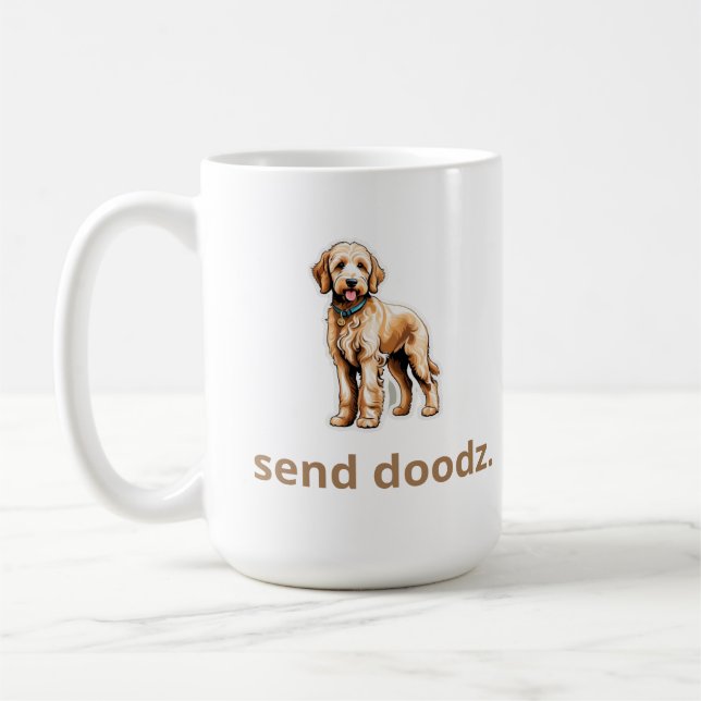 Caneca De Café Cachorro de Goldendoodle "Enviar Porodz" 2 (Esquerda)