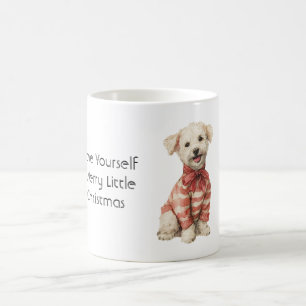 Caneca De Café Cachorro de Natal de Suéter Vermelho Branco