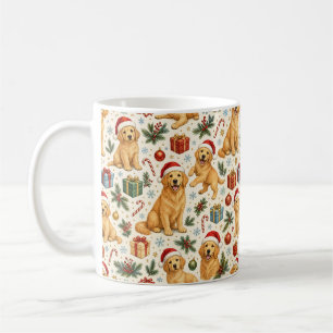 Caneca De Café Cachorro de Natal do Café do Papai Noel do Retriev