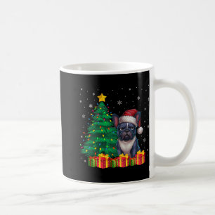 Caneca De Café Cachorro de Natal do Santa Hat, Bulldog Francês Fe