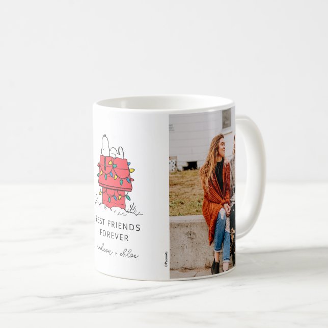 Caneca De Café Cachorro de Natal do Snoopy | Melhores Amigos - Fo (Frente Esquerda)