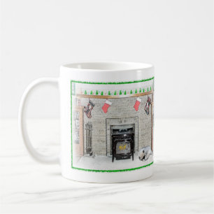 Caneca De Café Cachorro de Natal Kehond por Lareira
