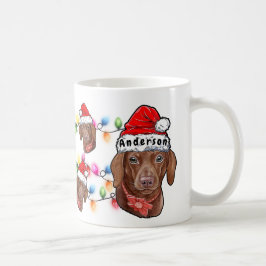 Caneca De Café Cachorro de Papai Noel de Natal Personalizado