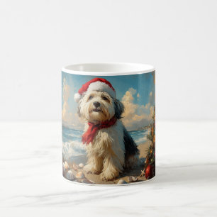 Caneca De Café Cachorro de Pastoreio Inglês Antigo Natal Vintage