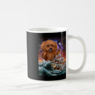 Caneca De Café Cachorro De Poodle Monstro Como Kraken Ataca Um Na