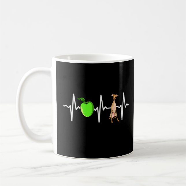 Caneca De Café Cachorro de Pulso de Greyhound Italiano Apple (Esquerda)