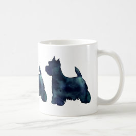Caneca De Café Cachorro de Silhueta de Água Negra