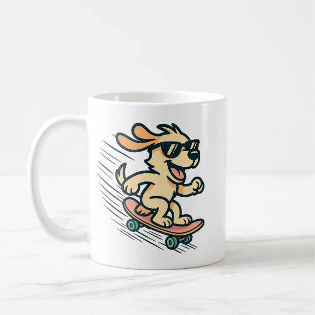 Caneca De Café Cachorro de Skate (Esquerda)