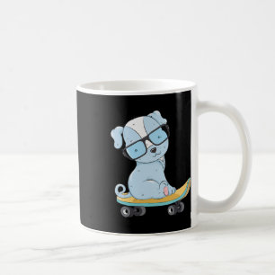 Caneca De Café Cachorro de skate cachorrinho engraçado skateboard