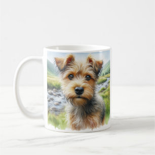 Caneca De Café Cachorro de Terrier Cachorro em Aquarela