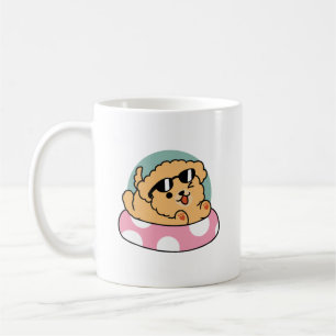 Caneca De Café Cachorro de verão - Cachorro flutuante com óculos 