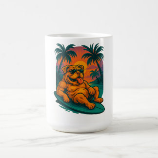 Caneca De Café Cachorro de Verão sem fim - Surf retrô