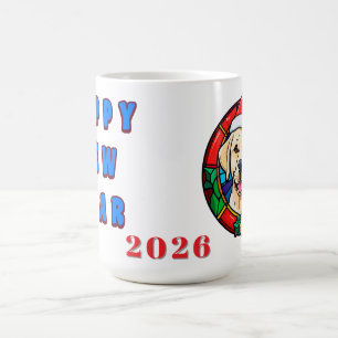 Caneca De Café Cachorro Desenho Animado com Chapéu de Papai Noel 