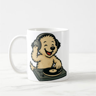Caneca De Café Cachorro DJ Fofo com Fones de Ouvido � Presente Di