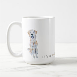 Caneca De Café Cachorro do Retriever do Ouro de Aquarela