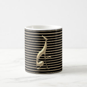 Caneca De Café Cachorro Dourado e negro elegante de luxo