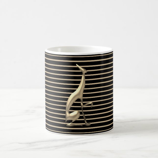 Caneca De Café Cachorro Dourado e negro elegante de luxo (Centro)