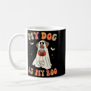 Caneca De Café Cachorro É Boo Fantasma Assustador Dia das Bruxas 