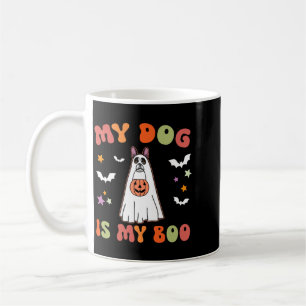 Caneca De Café Cachorro É Boo Preto Fantasia de Halloween de Bost