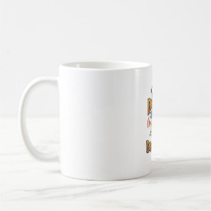 Caneca De Café Cachorro é latindo campainha Branco Azul_1