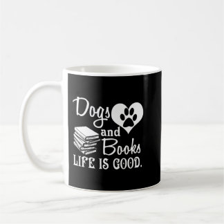 Caneca De Café Cachorro E Livros São Bons - Chá De Animais Bons,