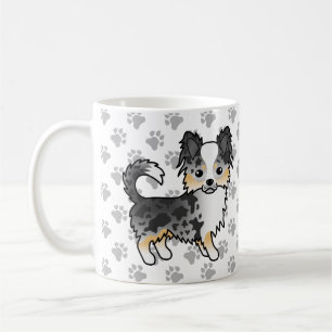Caneca De Café Cachorro e patas Casaco Chihuahua azul Merle Long