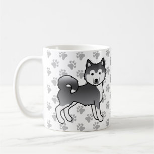 Caneca De Café Cachorro e patas cruas do alfabeto azul-atlântico
