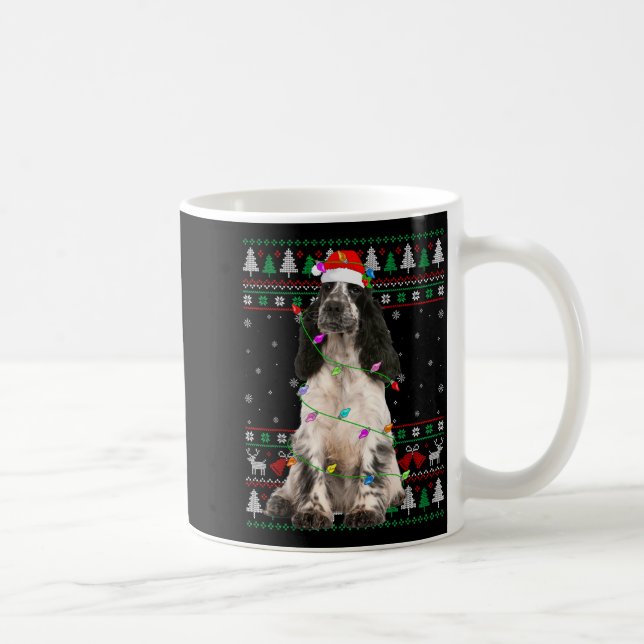 Caneca De Café Cachorro English Springer Spaniel Natal Suéter Fei (Direita)