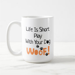 Caneca De Café Cachorro Engraçado Adora Cachorro de Tipografia Wh