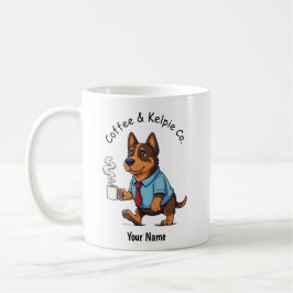 Caneca De Café Cachorro engraçado Australian Kelpie terno de negó