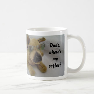 Caneca De Café Cachorro Engraçado com Café Dizendo