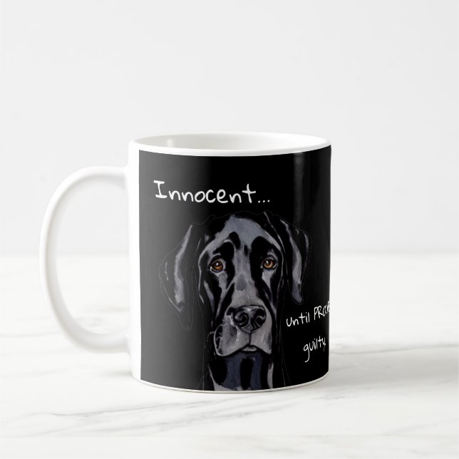 Caneca De Café Cachorro Engraçado Grande Dane Nocivo (Esquerda)
