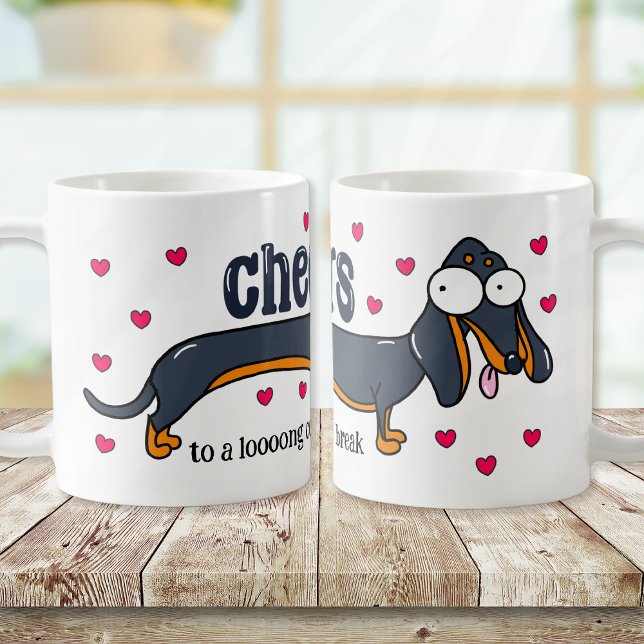 Caneca De Café Cachorro Engraçado Longo Café Quebra (Criador carregado)