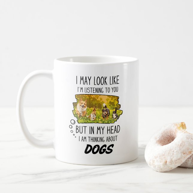 Caneca De Café Cachorro Engraçado Lover Mug (Com Donut)