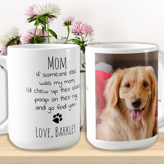 Caneca De Café Cachorro Engraçado Mãe Personalizada Foto De Pet (Criador carregado)