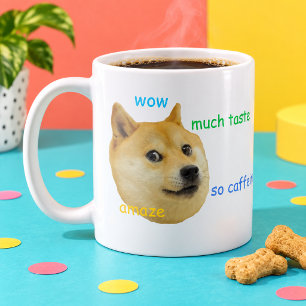 Caneca De Café Cachorro Engraçado Meme Shiba Inu Wow Muito Café