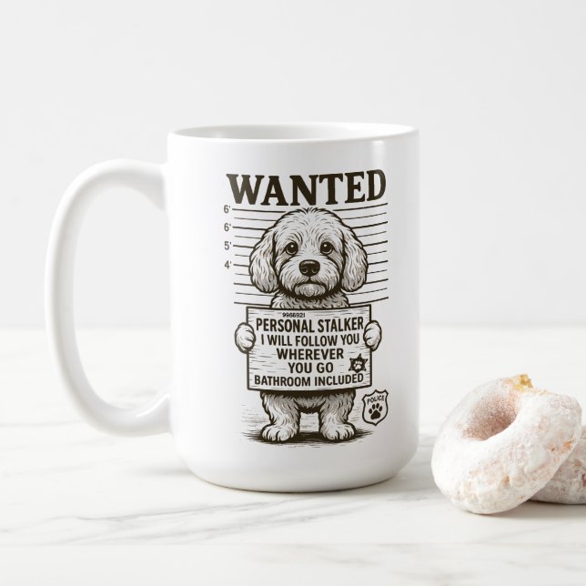 Caneca De Café Cachorro Engraçado Que Queria (Com Donut)