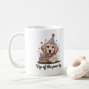Caneca De Café Cachorro engraçado "VIP da Festa das Patinhas" de